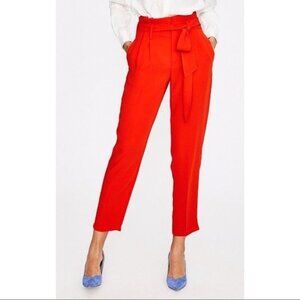Boden Melina Paper Bag Ankle Pants in Red 10R